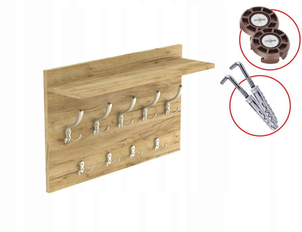 Drabužių kabykla HWS Furniture, 65x40x14 cm, ruda