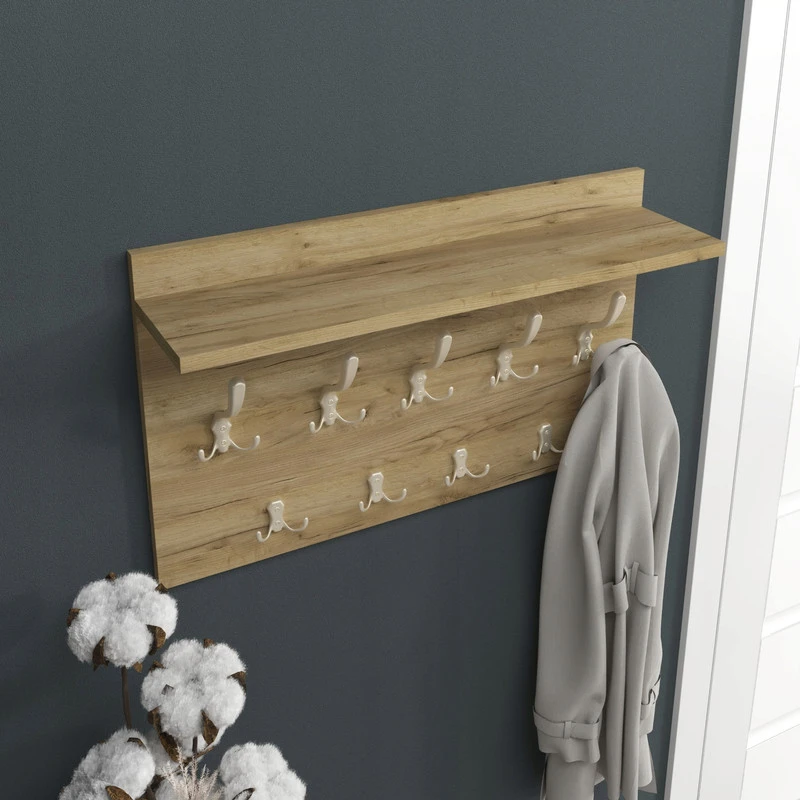 Drabužių kabykla HWS Furniture, 65x40x14 cm, ruda
