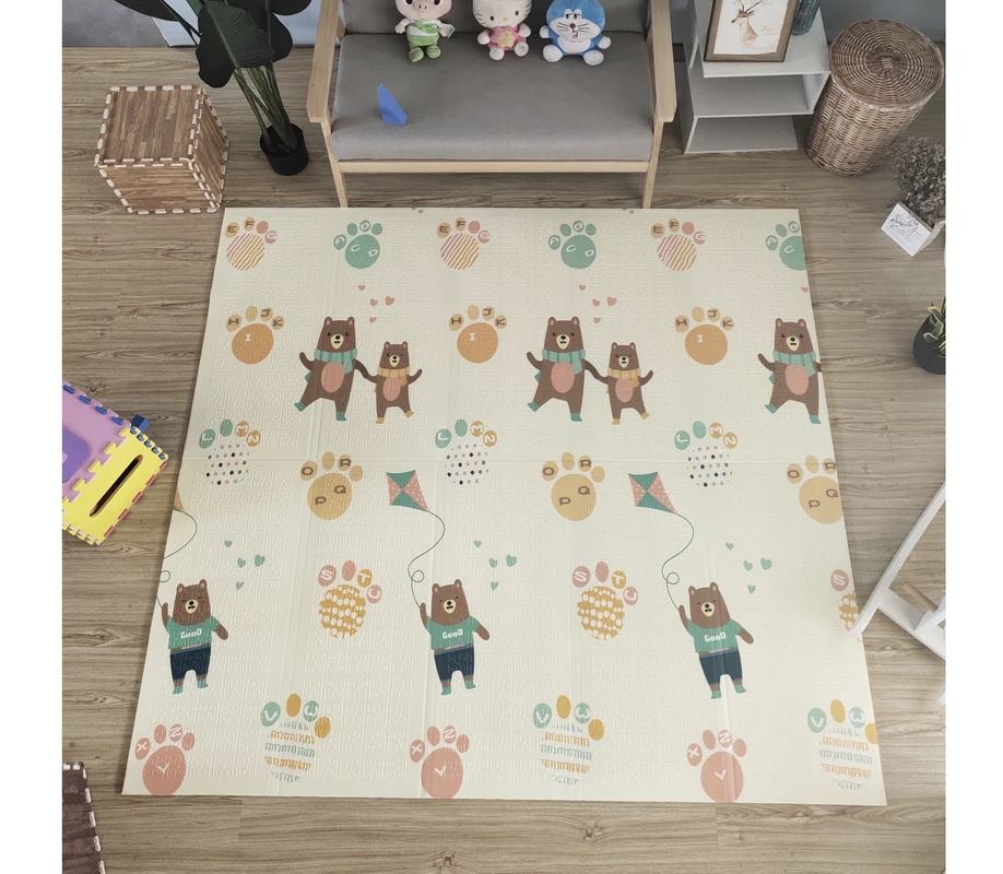 Dvipusis lavinamasis kilimėlis Happy kiddo, 180x150 cm