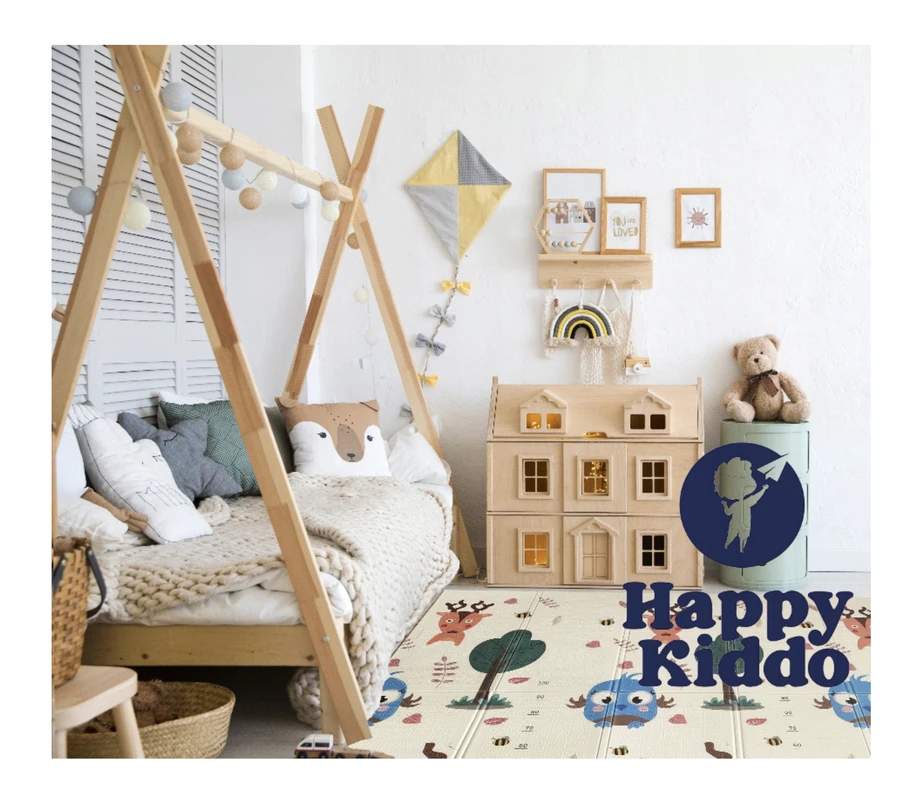 Dvipusis lavinamasis kilimėlis Happy kiddo, 180x150 cm
