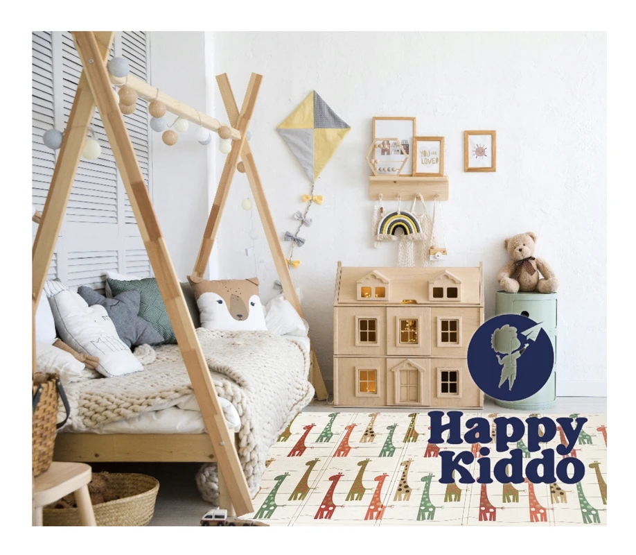 Dvipusis lavinamasis kilimėlis Happy kiddo, 200x180 cm