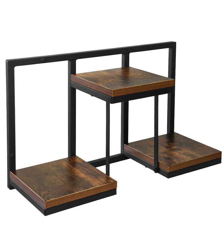 Loft Inspired Bipohome JOSE RUSTIC juodas augalų stovas senas ąžuolas