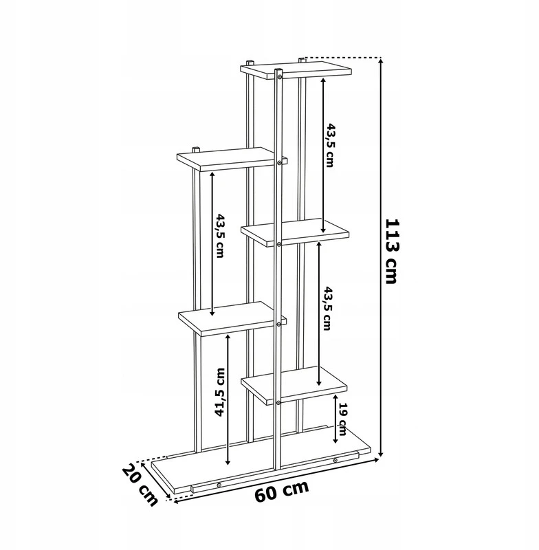 Gėlių stovas Loft Inspired, 113 cm, juodas