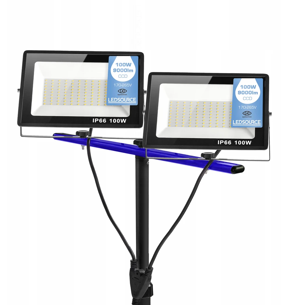 LED prožektoriai LEDSOURCE su stovu, 2x100 W