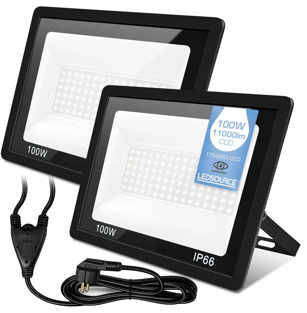 LED prožektoriai LEDSOURCE su stovu, 2x100 W