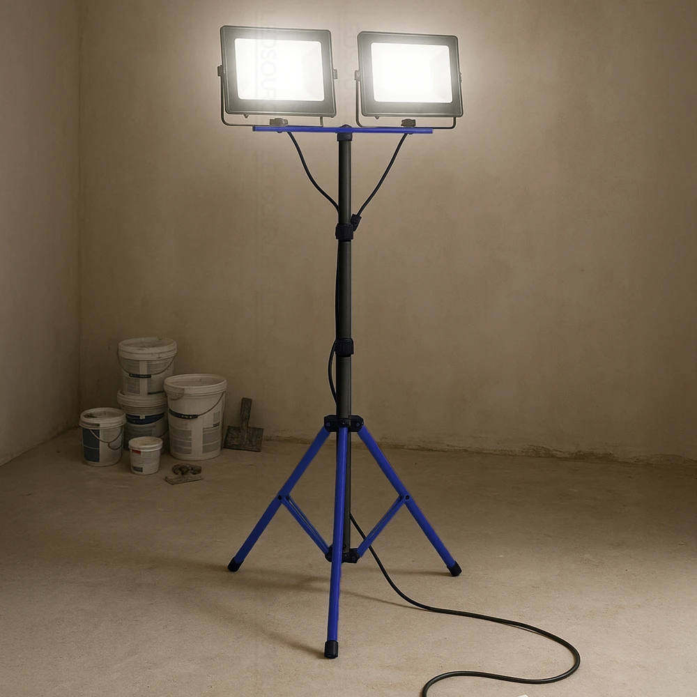 LED prožektoriai LEDSOURCE su stovu, 2x100 W