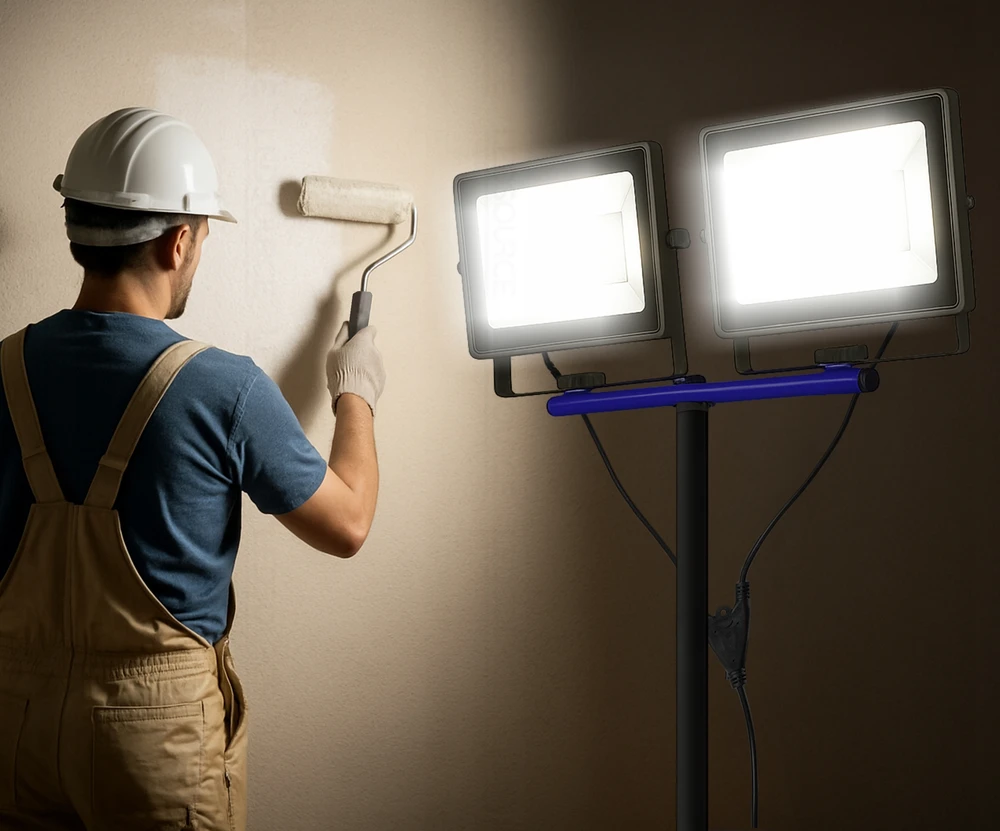 LED prožektoriai LEDSOURCE su stovu, 2x100 W