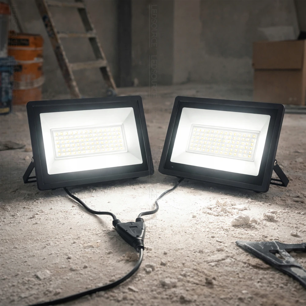 LED prožektoriai LEDSOURCE su stovu, 2x100 W