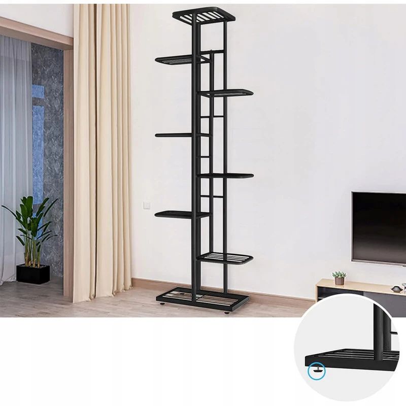 Loft Gėlių stovas Framado, 141 cm, juodas