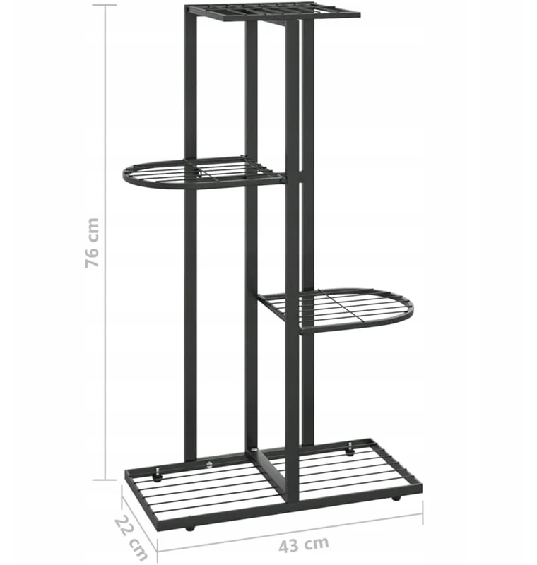 Loft Gėlių stovas Framado, 76 cm, juodas