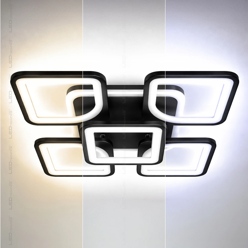 Lubinis šviestuvas Lubinis LED šviestuvas LEDTechnics, 40x40 cm, juodas