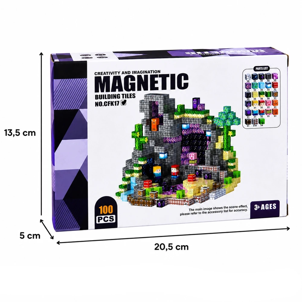 Magnetinės kaladėlės Allvo, 100 vnt.