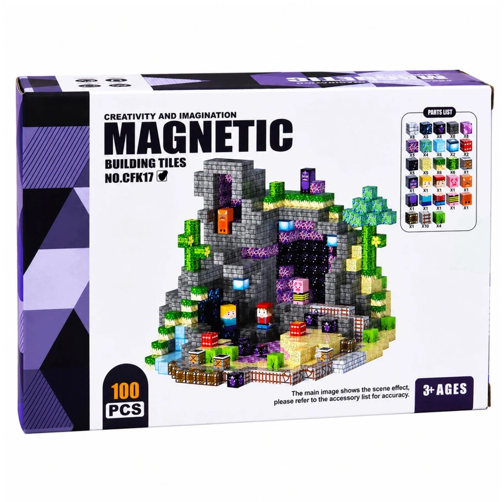 Magnetinės kaladėlės Allvo, 100 vnt.