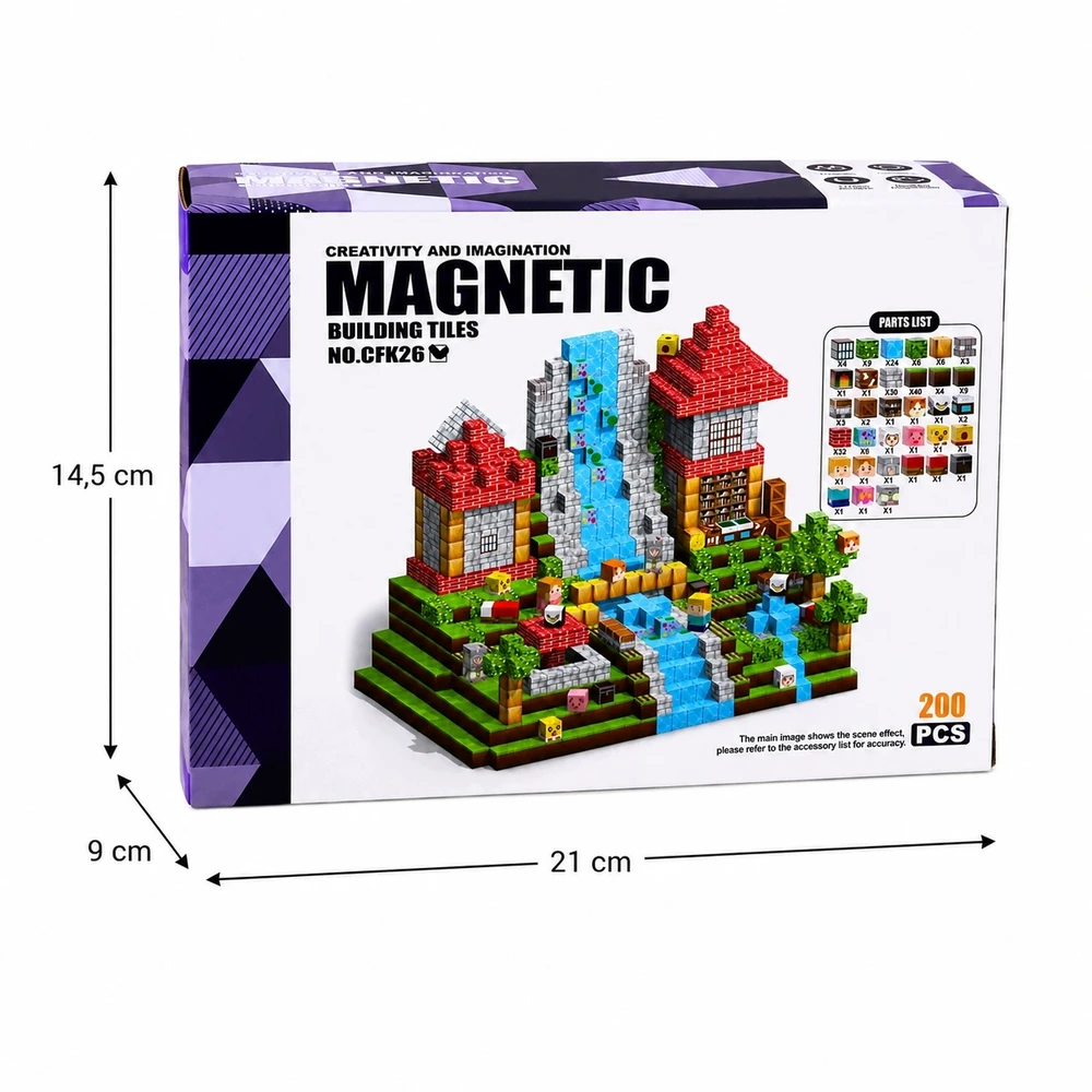 Magnetinės kaladėlės Allvo, 200 vnt.
