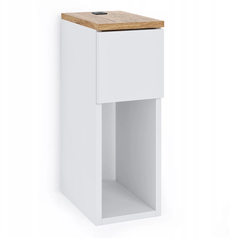 Naktinis staliukas su USB/C prievadu 5V ComfortCove, baltas