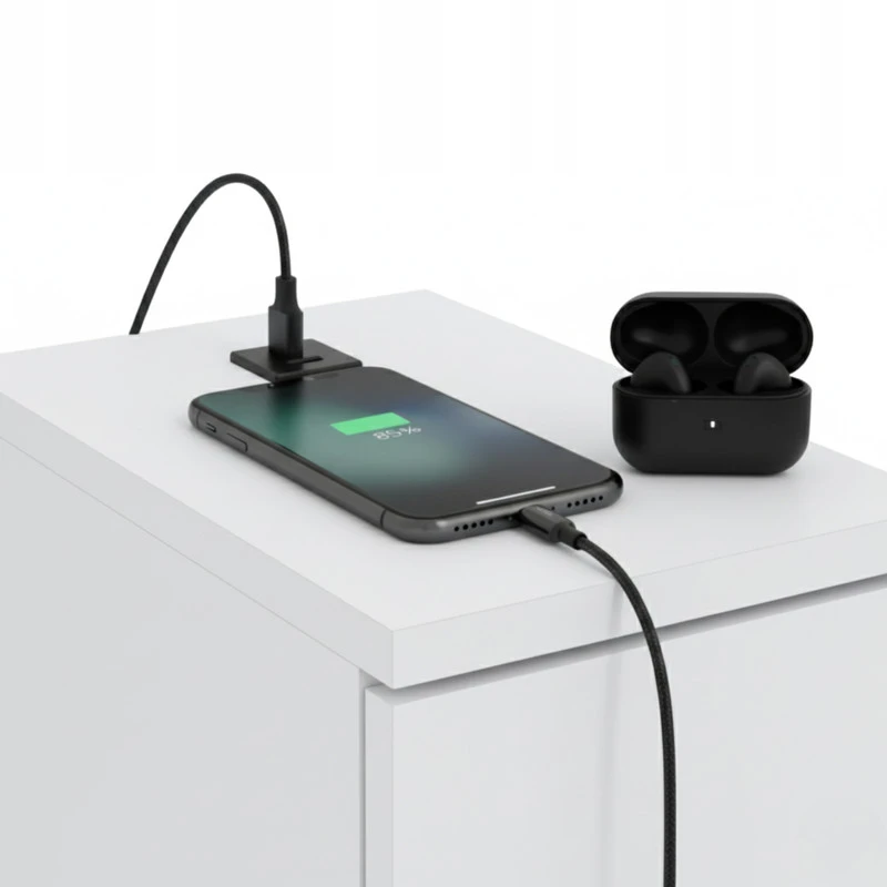 Naktinis staliukas su USB/C prievadu 5V ComfortCove, baltas