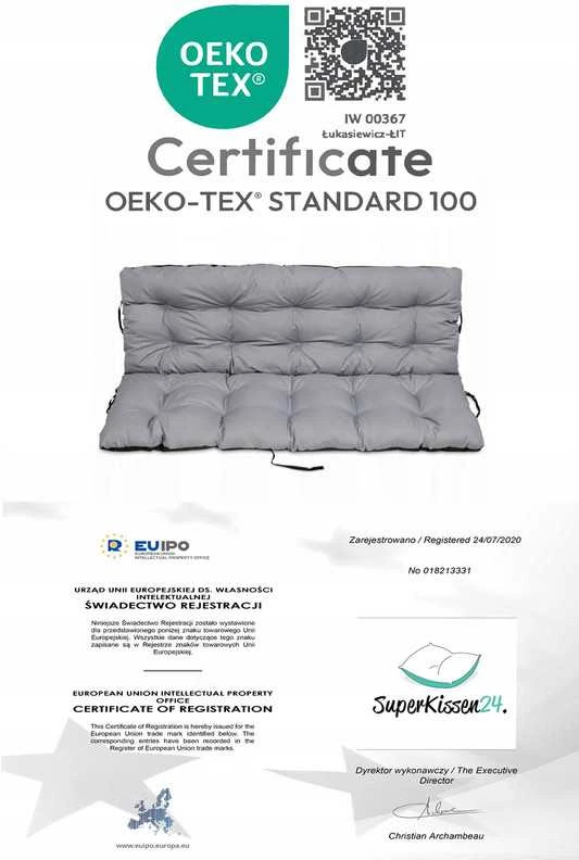 Pagalvė sodo suoliukui Superkissen24, 180x60x50 cm ,pilkas
