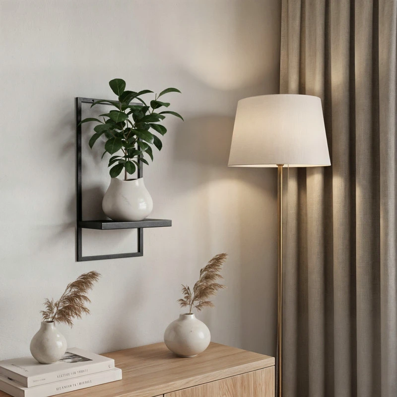 Pakabinamas gėlių stovas Framado, 40 cm, juodas