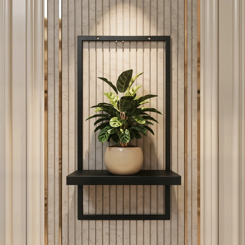 Pakabinamas gėlių stovas Framado, 40 cm, juodas