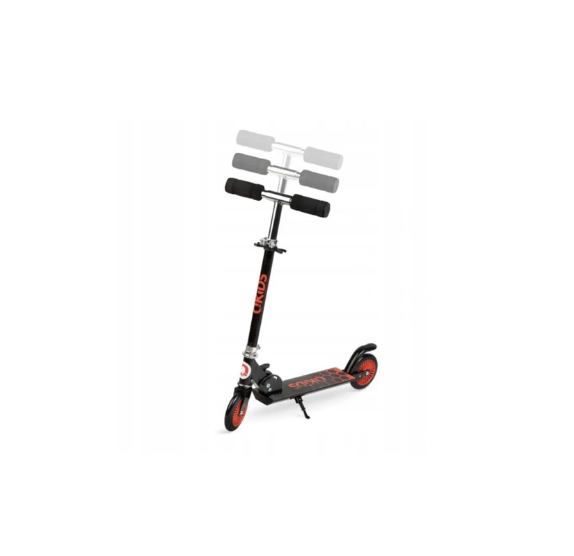Paspirtukas Qkids, juoda/raudona