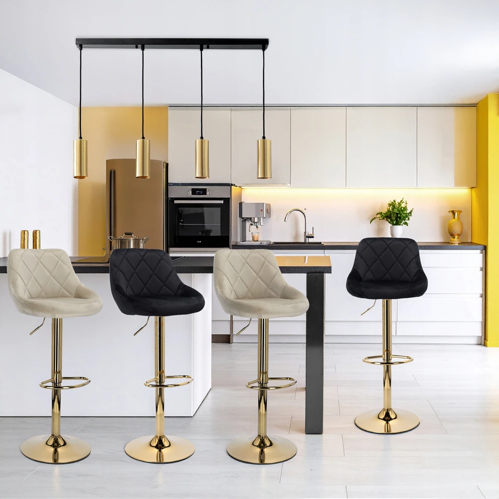 Perfectmarketsource Hk Baro kėdė, juoda/auksinė