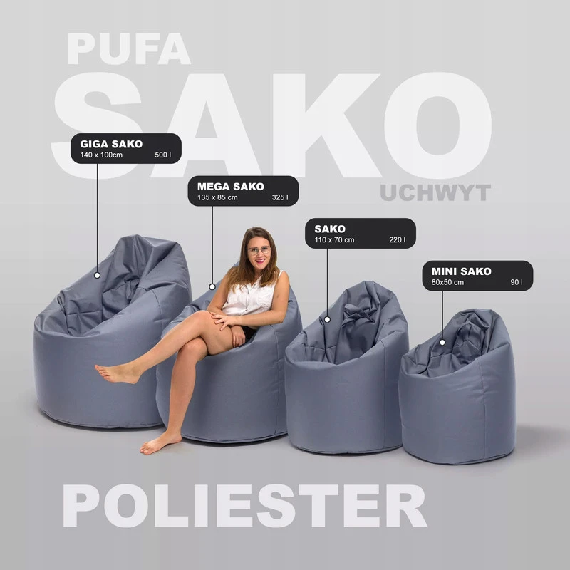 Sėdmaišis Ecopuf, pilkas
