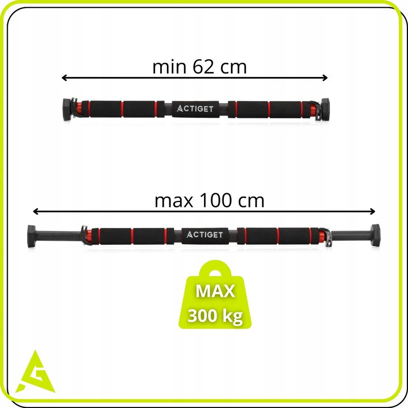 Skersinis prisitrukimams Actiget, 62x100 cm, juodas