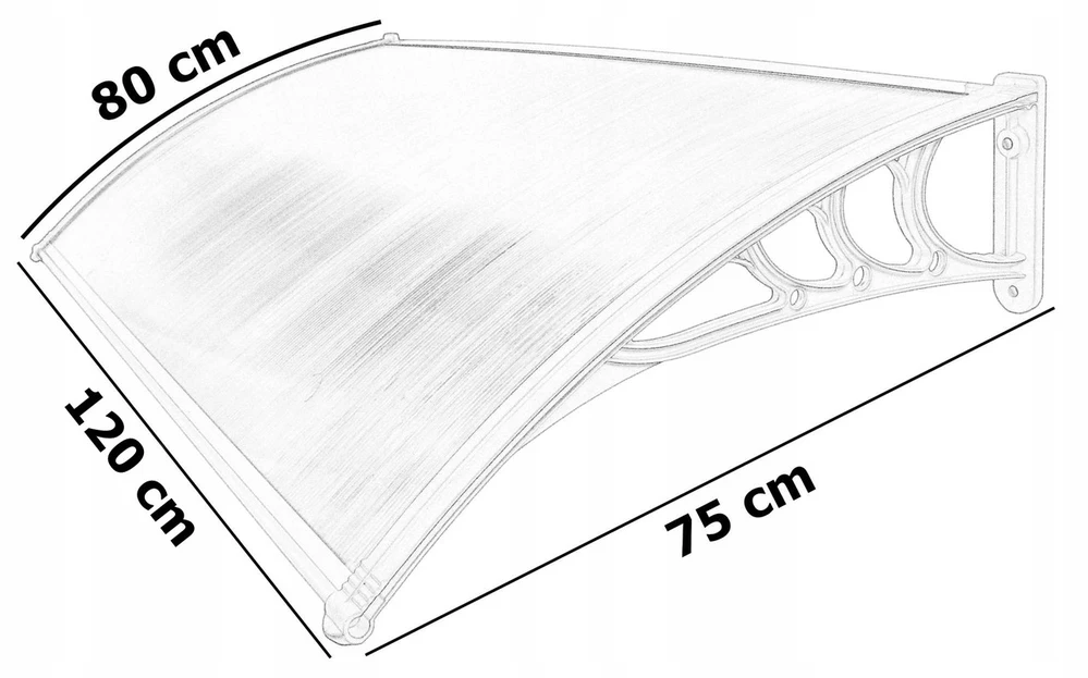 Gockowiak Poland SAGO juodos spalvos stogelis virš durų 80x120 cm