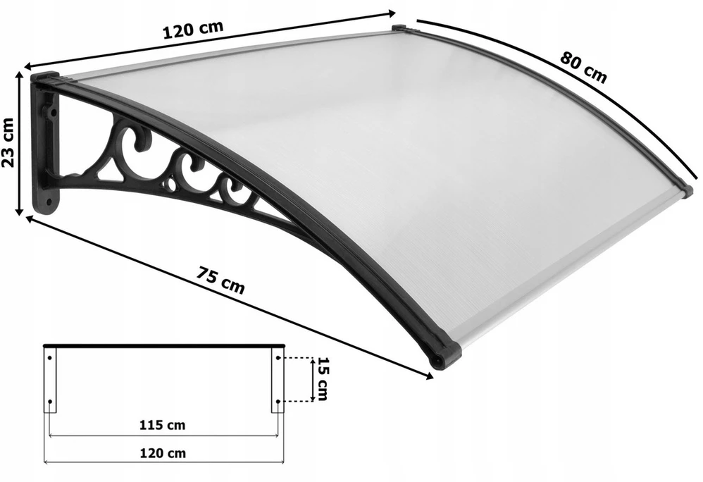 Gockowiak Poland "Sano" plastikinis stogelis 80x120 cm, juodas