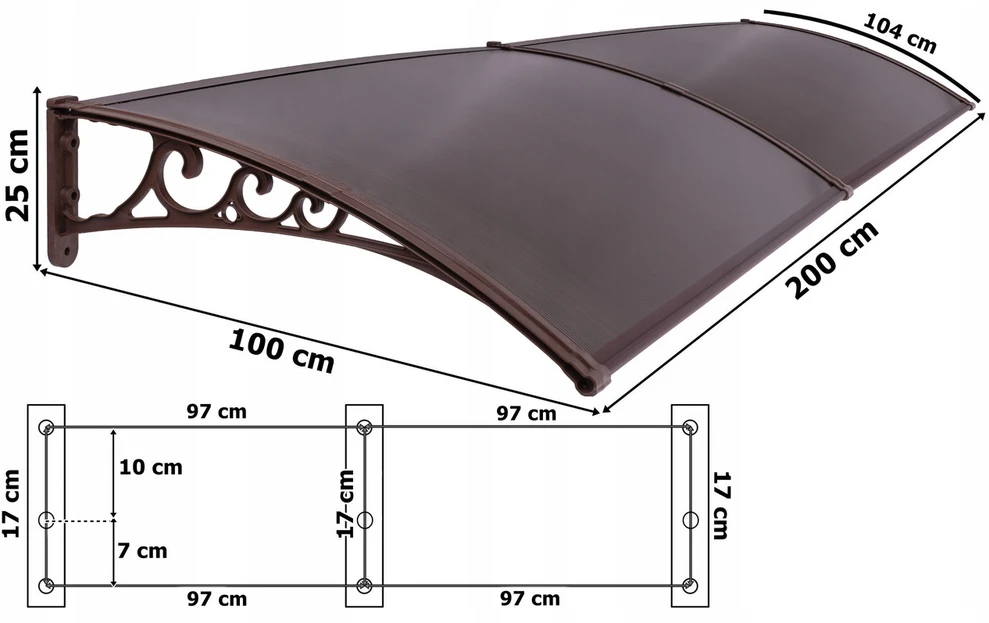 Gockowiak Bipohome Dako Duo plastikinis stogelis 100x200cm rudos spalvos