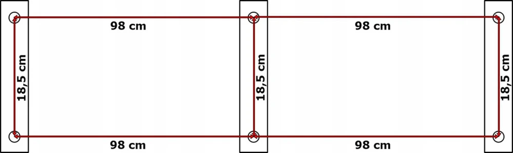 Gockowiak Poland MAKO DUO plastikinis stogelis 100x200 cm - juodas