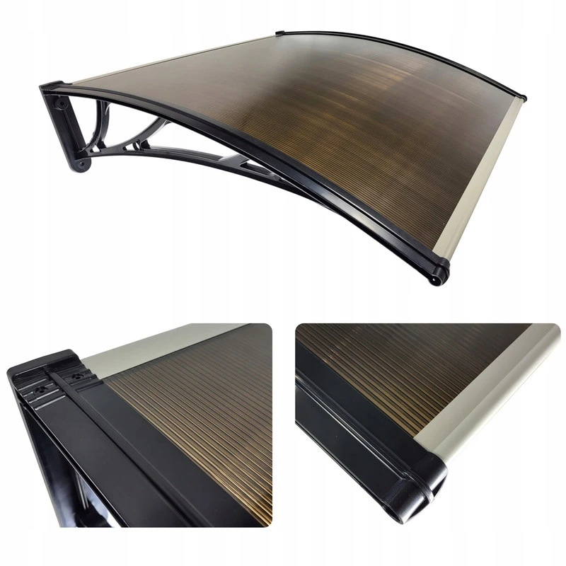 Stogelis virš durų Metal-gum, 120x80 cm, juodas/rudas