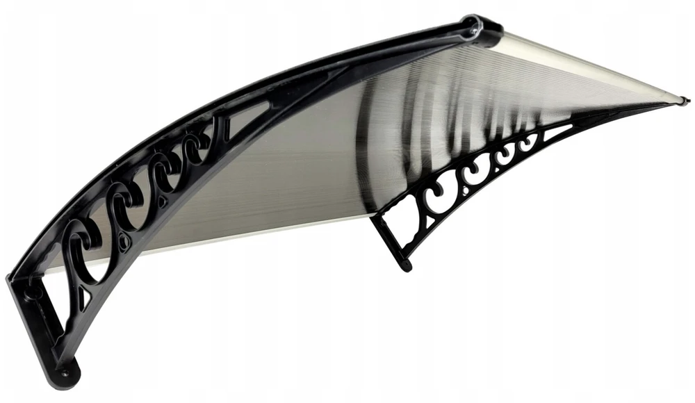 Stogelis virš durų Metal-gum, 120x80 cm, juodas