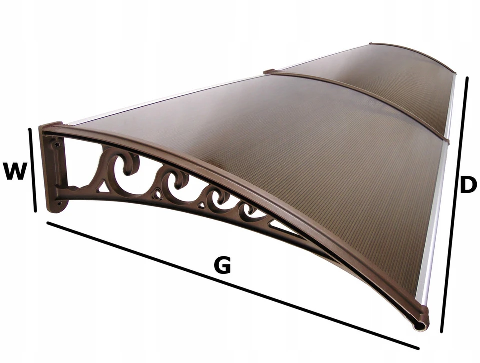 Stogelis virš durų Metal-gum, 200x100 cm, rudas