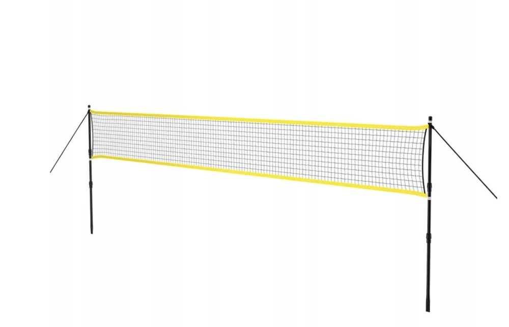 Badmintono tinklas su teleskopiniais stulpais Nils NT310, 600 x 60 cm, visiškai dengiantis dėklas