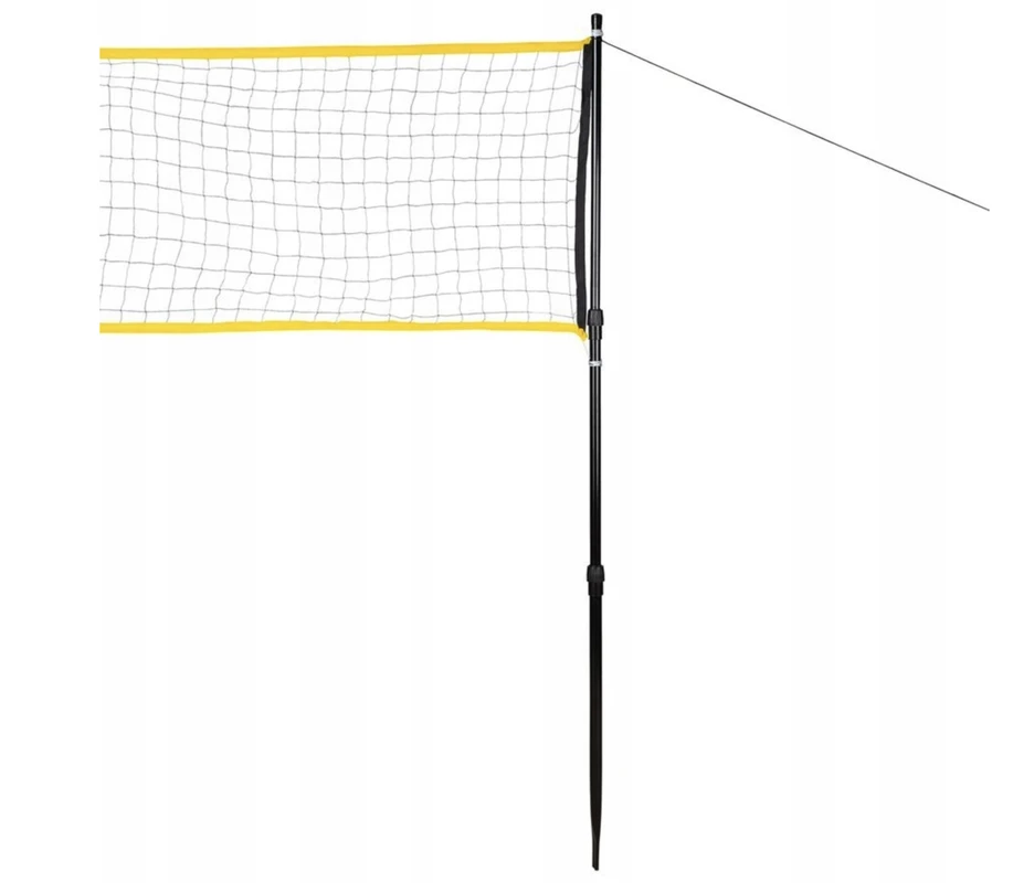 Badmintono tinklas Nils su teleskopiniu stulpu ir fiksavimo virve