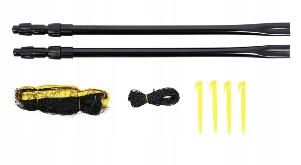 Badmintono tinklas su teleskopiniais stulpais Nils NT310, 600 x 60 cm, visiškai dengiantis dėklas