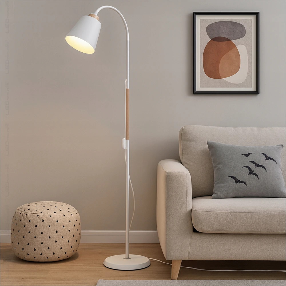 Toršeras LEDTechnics, 170 cm, baltas/rudas