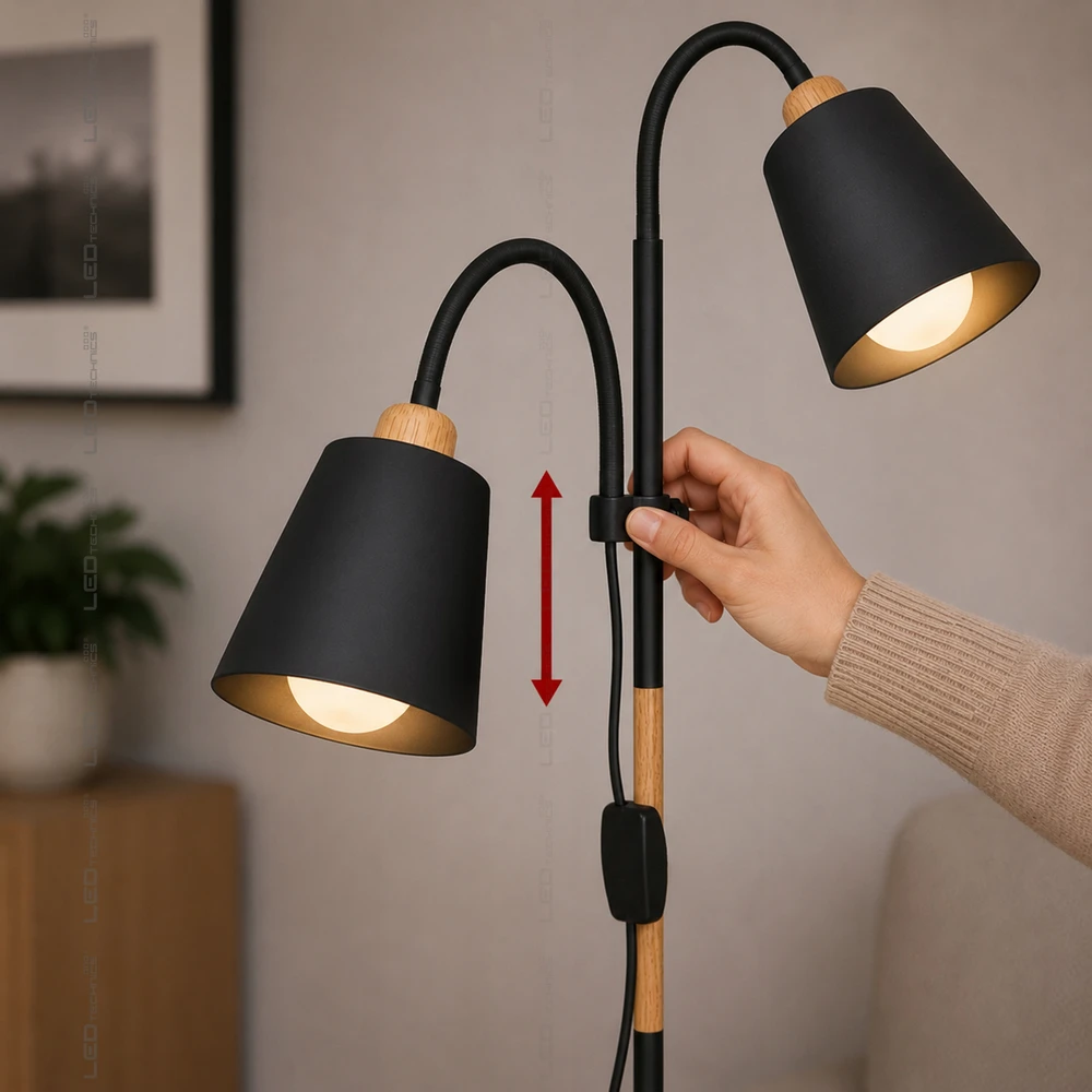 Toršeras LEDTechnics, 170 cm, juodas