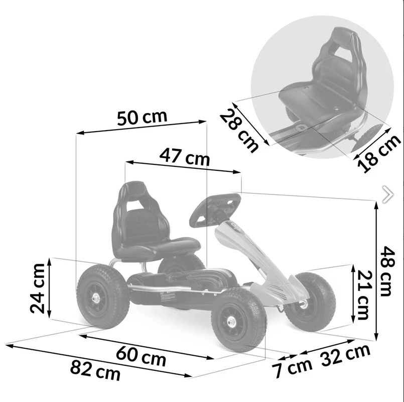 Vaikiškas pedalais minamas kartingas, Ricokids