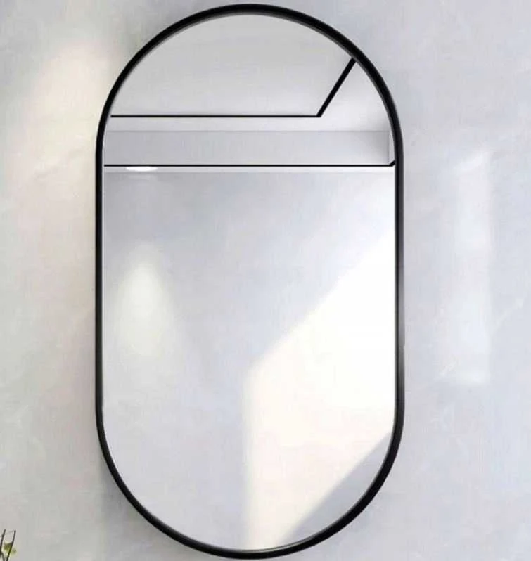 Vonios veidrodis Mexen Loft Oval, 75 x 40 cm, Juodas