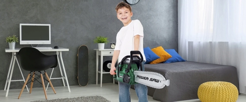 Žaislinis grandininis pjūklas Stator, žalias