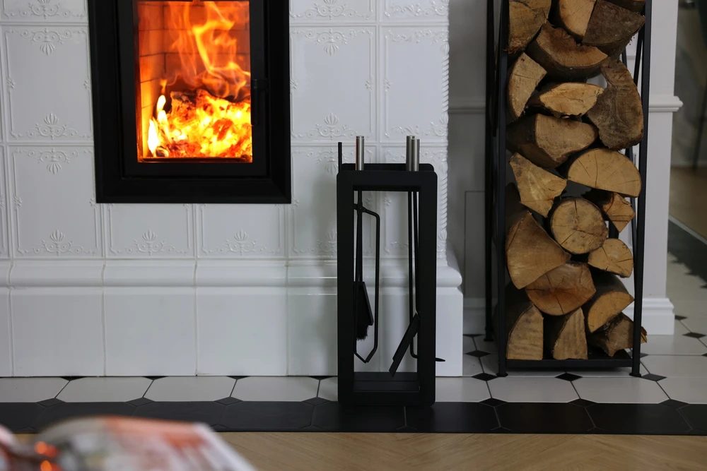 Židinio įrankių rinkinys HAGE, 53.5 cm, juodas