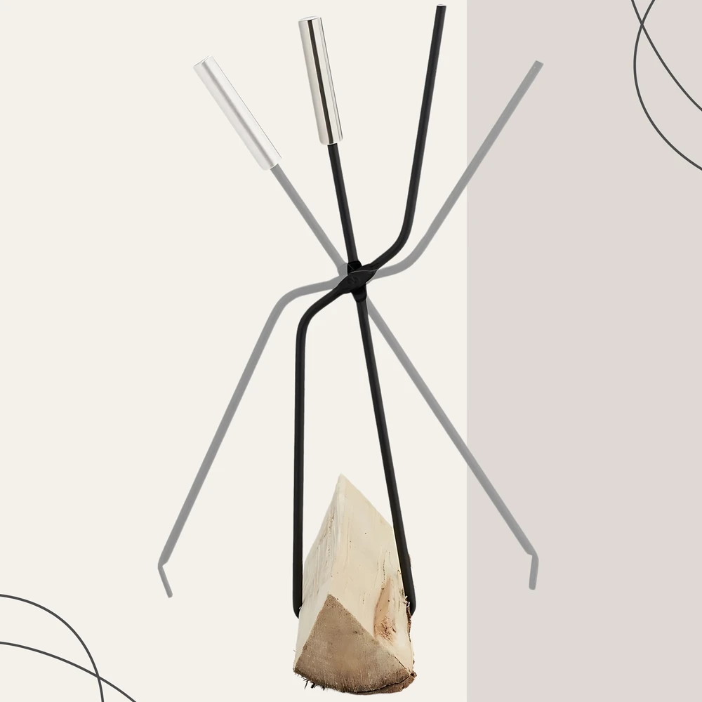 Židinio įrankių rinkinys HAGE, 53.5 cm, juodas