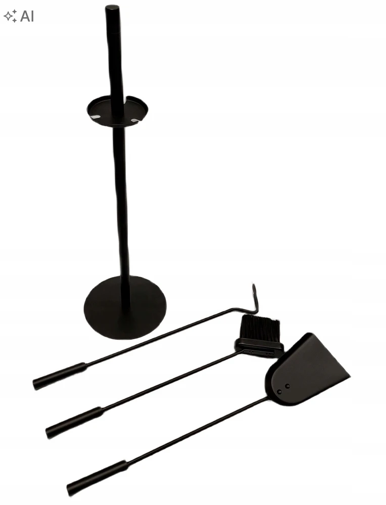 Židinio įrankių rinkinys HAGE, 62 cm, juodas