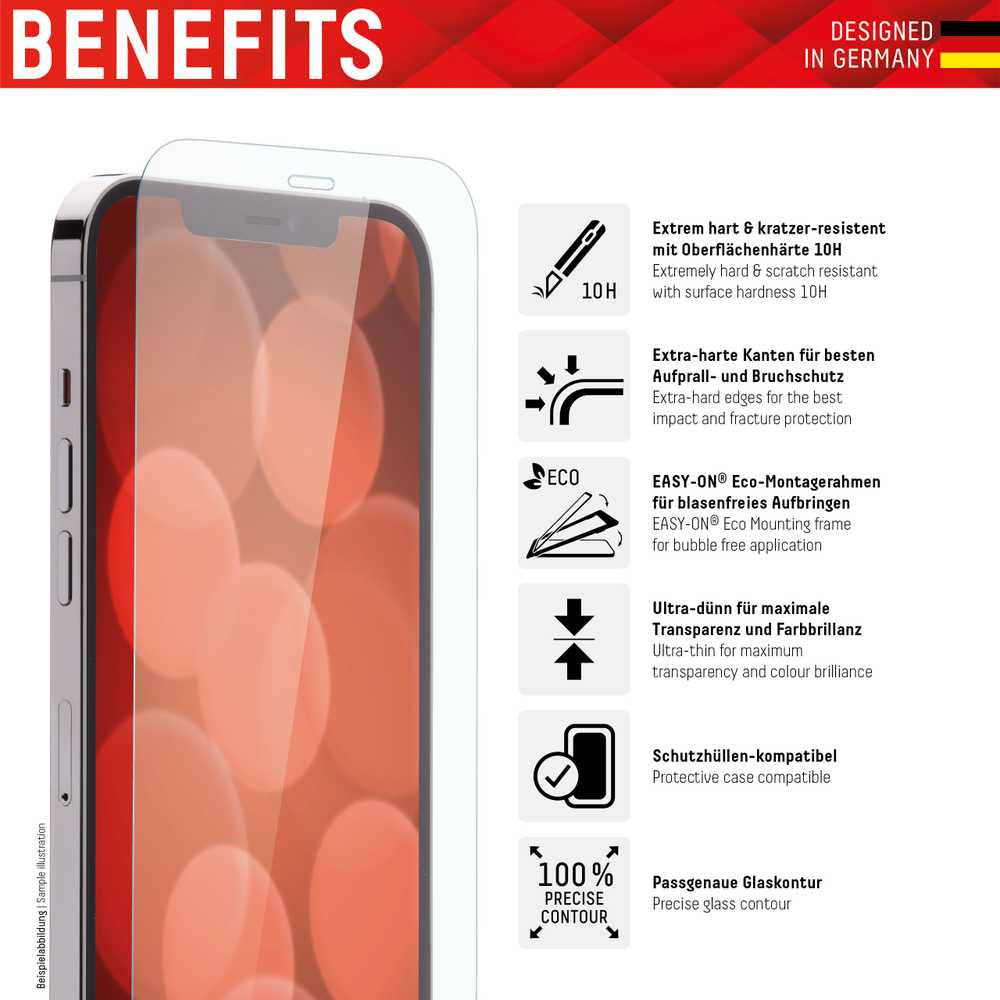 „Apple iPhone 14 Real 2D“ ekrano stiklas „Displex Transparent“.