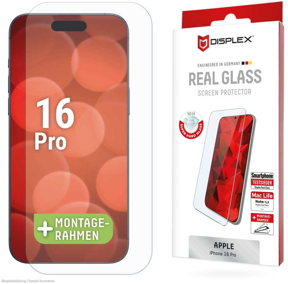 Apple iPhone 16 Pro tikras ekrano stiklas, pagamintas iš „Displex“ skaidraus stiklo