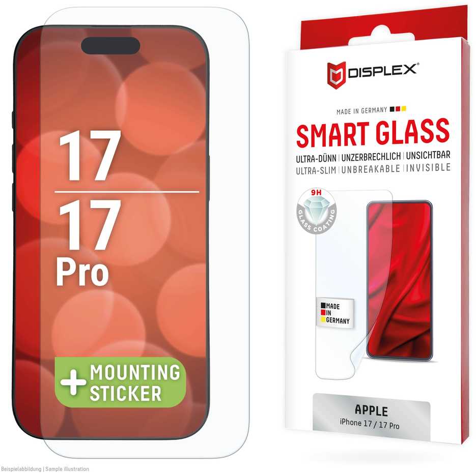 Apple iPhone 17/17 Pro išmaniojo ekrano stiklas, pagamintas iš „Displex“, skaidrus