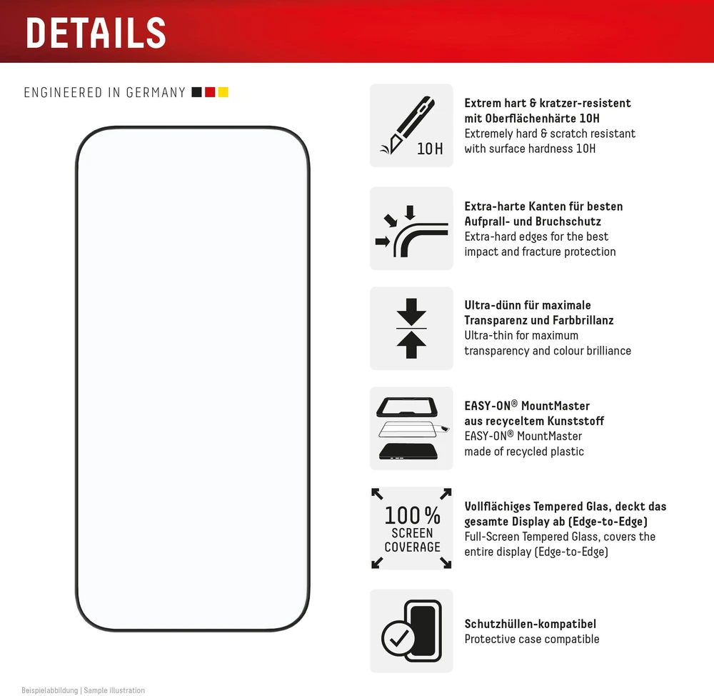 Apple iPhone 17 Pro/18 Pro Premium Screen Glass MM By Displex Transparent