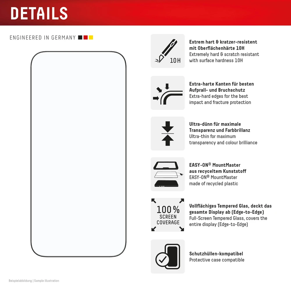 Apple iPhone 17 Pro Max/18 Pro Max Premium Screen Glass MM By Displex Transparent